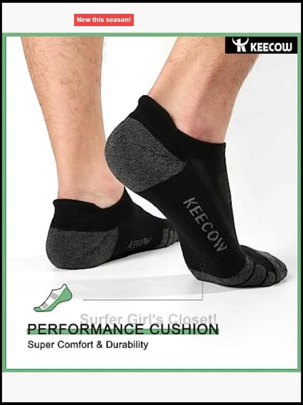 Cushioned No Show Low Cut Athletic Running Socks 6 Pairs